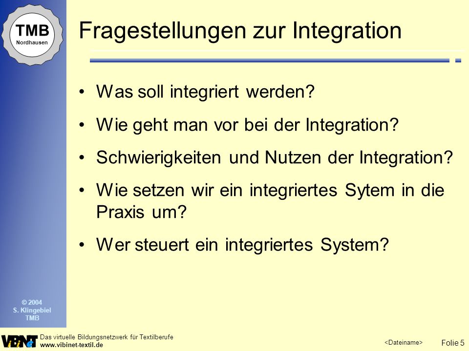Fragestellungen zur Integration