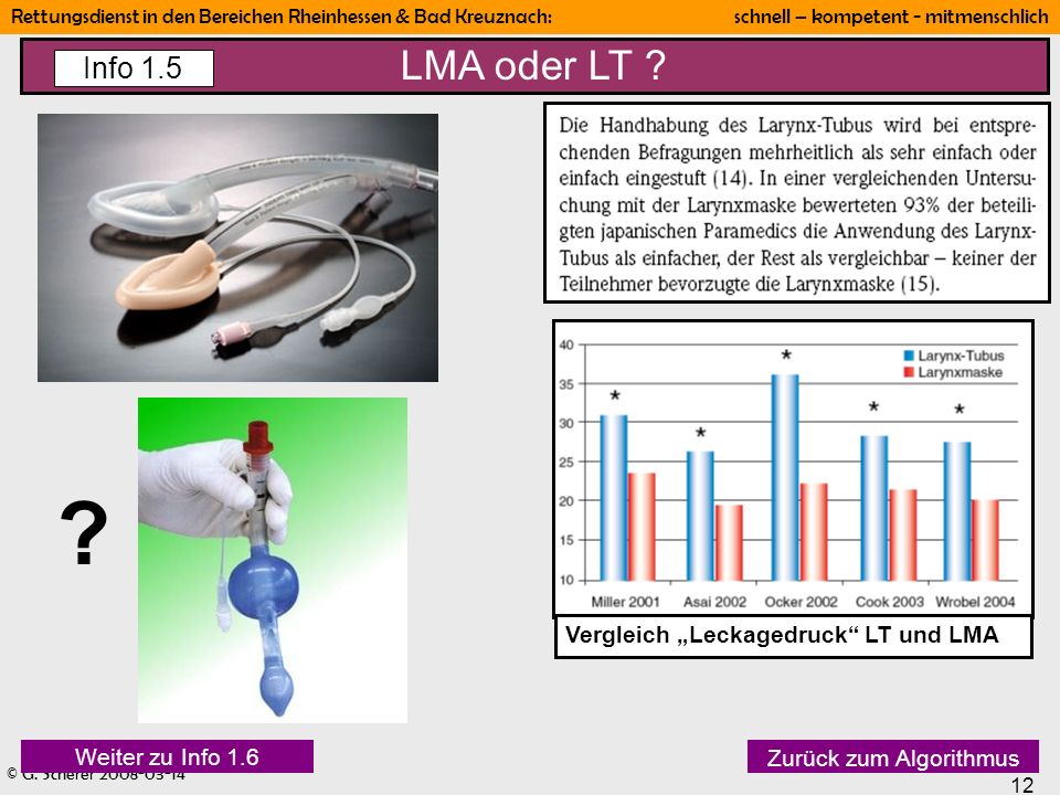 LMA oder LT Info 1.5 Vergleich „Leckagedruck LT und LMA