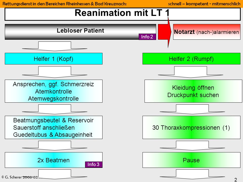 Reanimation mit LT 1 Lebloser Patient Notarzt (nach-)alarmieren