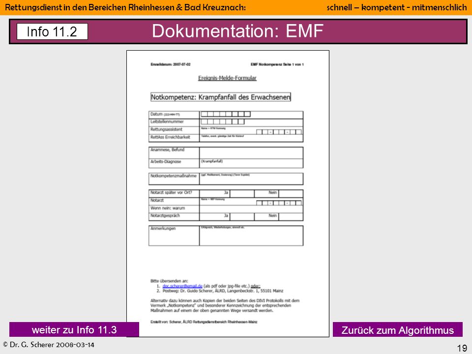 Dokumentation: EMF Info 11.2 weiter zu Info 11.3