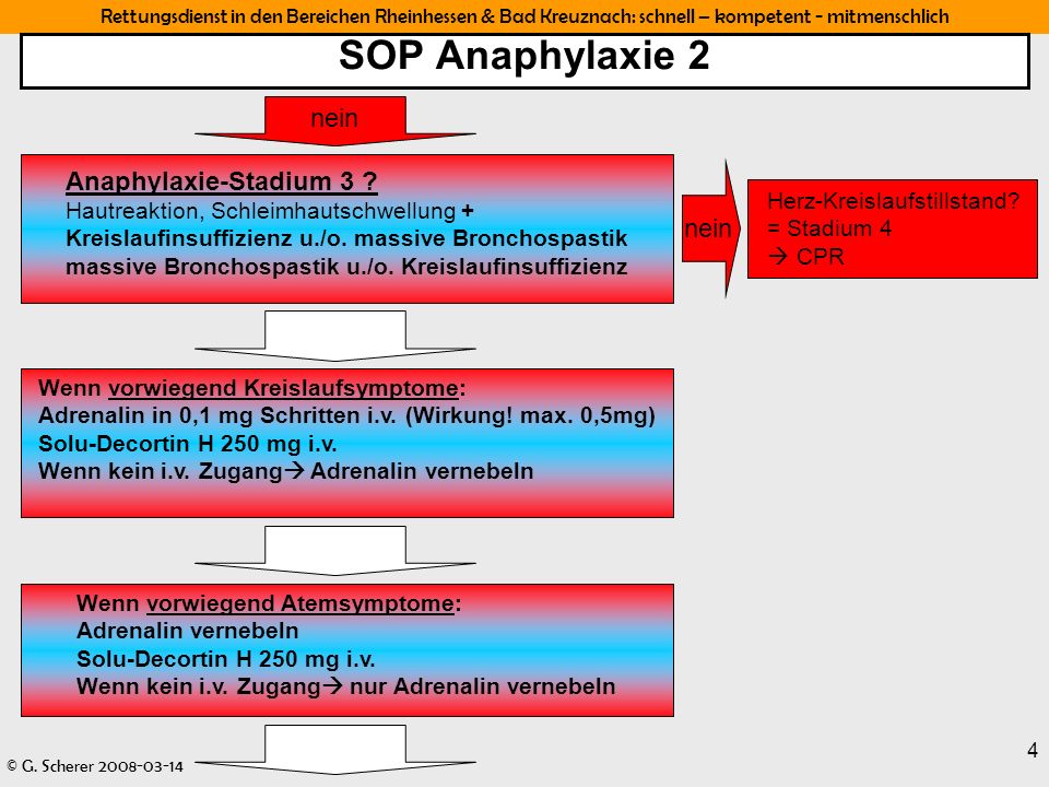 SOP Anaphylaxie 2 nein Anaphylaxie-Stadium 3 nein