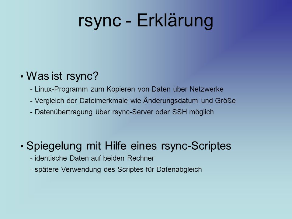 rsync - Erklärung Was ist rsync
