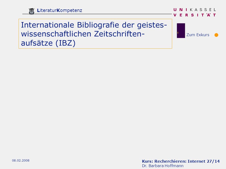 Internationale Bibliografie der geistes-wissenschaftlichen Zeitschriften-aufsätze (IBZ)