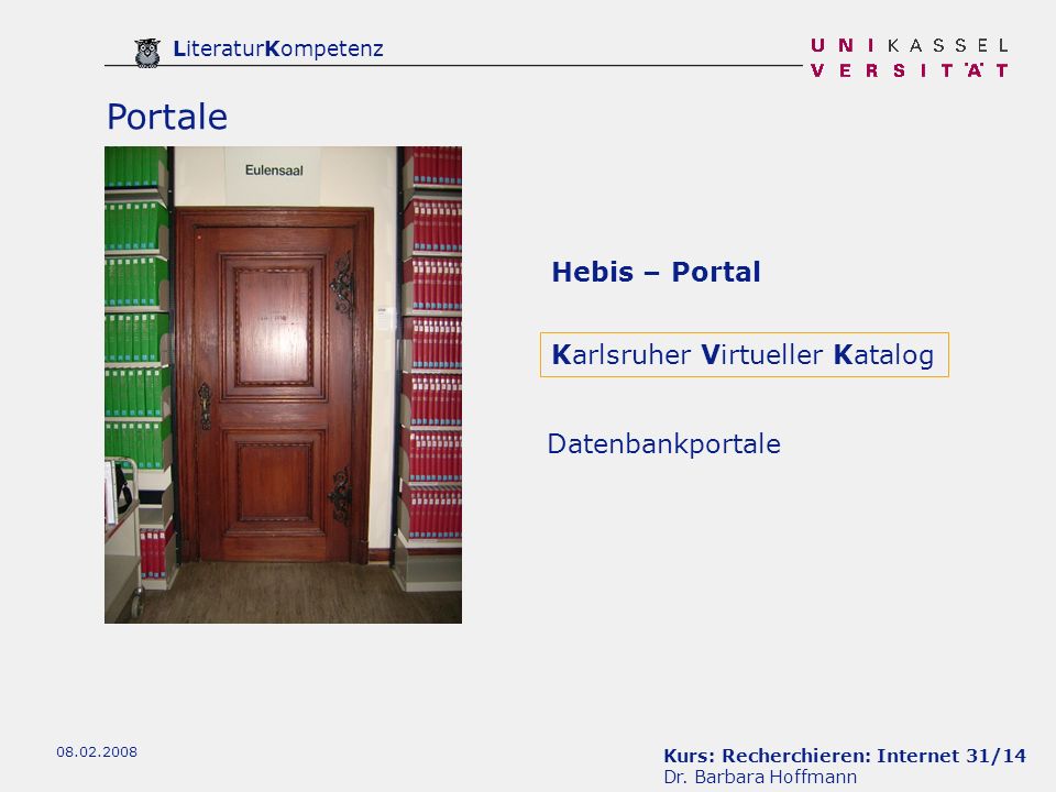 Portale Hebis – Portal Karlsruher Virtueller Katalog Datenbankportale