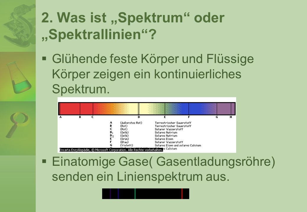 2. Was ist „Spektrum oder „Spektrallinien