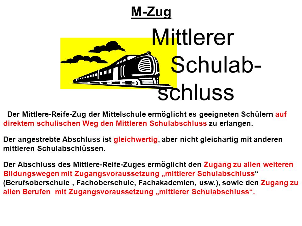 Mittlerer Schulab- schluss M-Zug