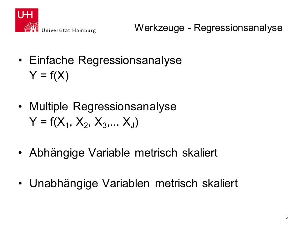 Werkzeuge - Regressionsanalyse