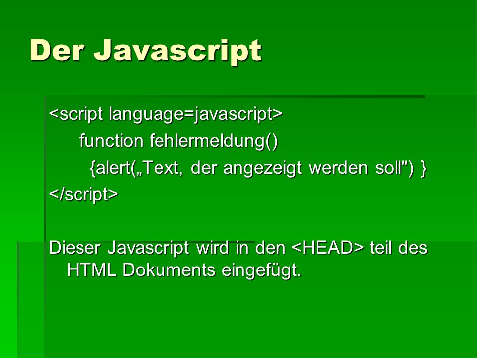 Der Javascript <script language=javascript>