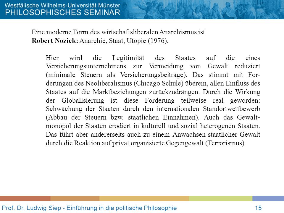 Prof. Dr. Ludwig Siep - Einführung in die politische Philosophie