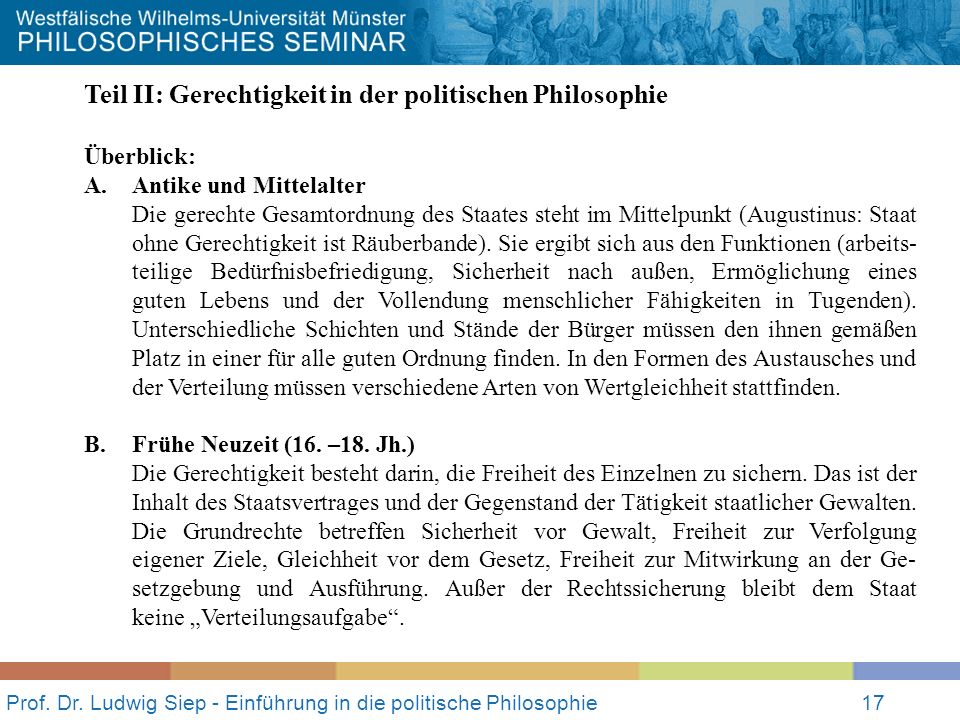 Prof. Dr. Ludwig Siep - Einführung in die politische Philosophie