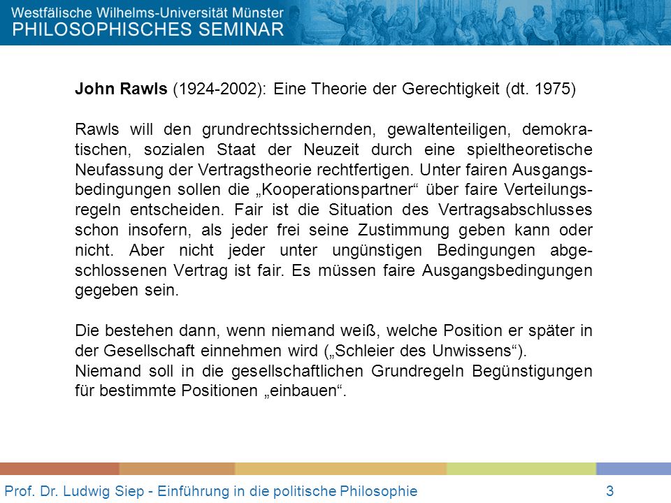 Prof. Dr. Ludwig Siep - Einführung in die politische Philosophie