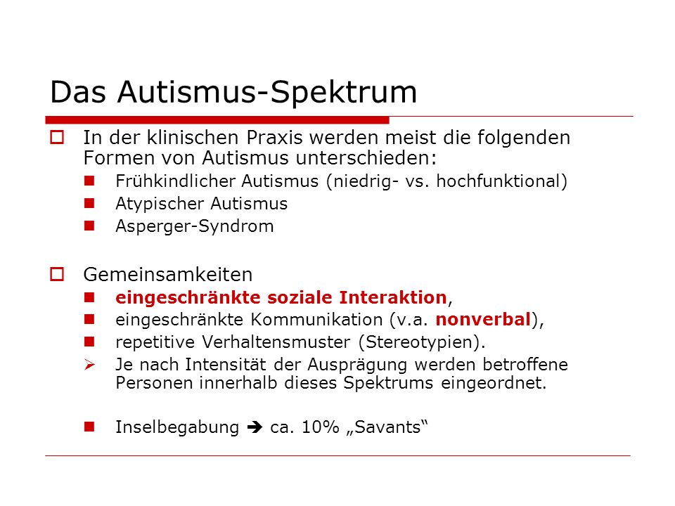 Das Autismus-Spektrum