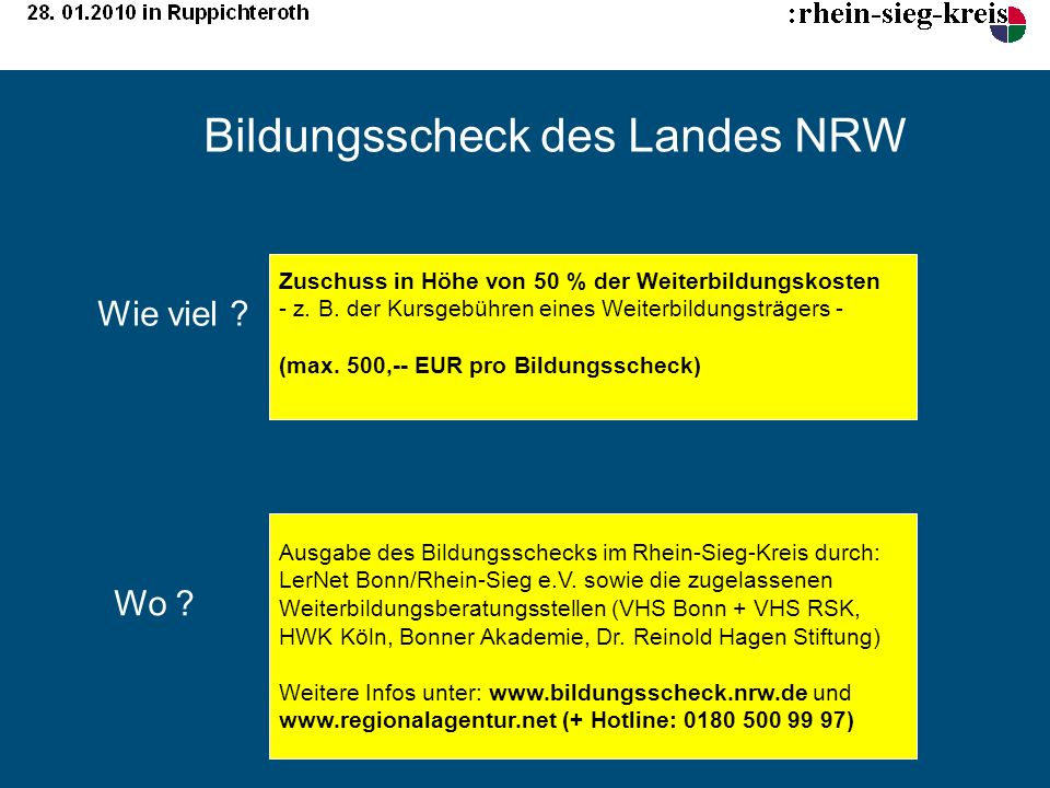 Bildungsscheck des Landes NRW