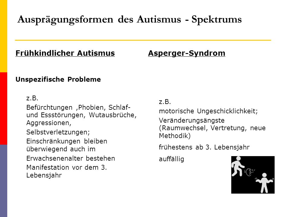 Ausprägungsformen des Autismus - Spektrums