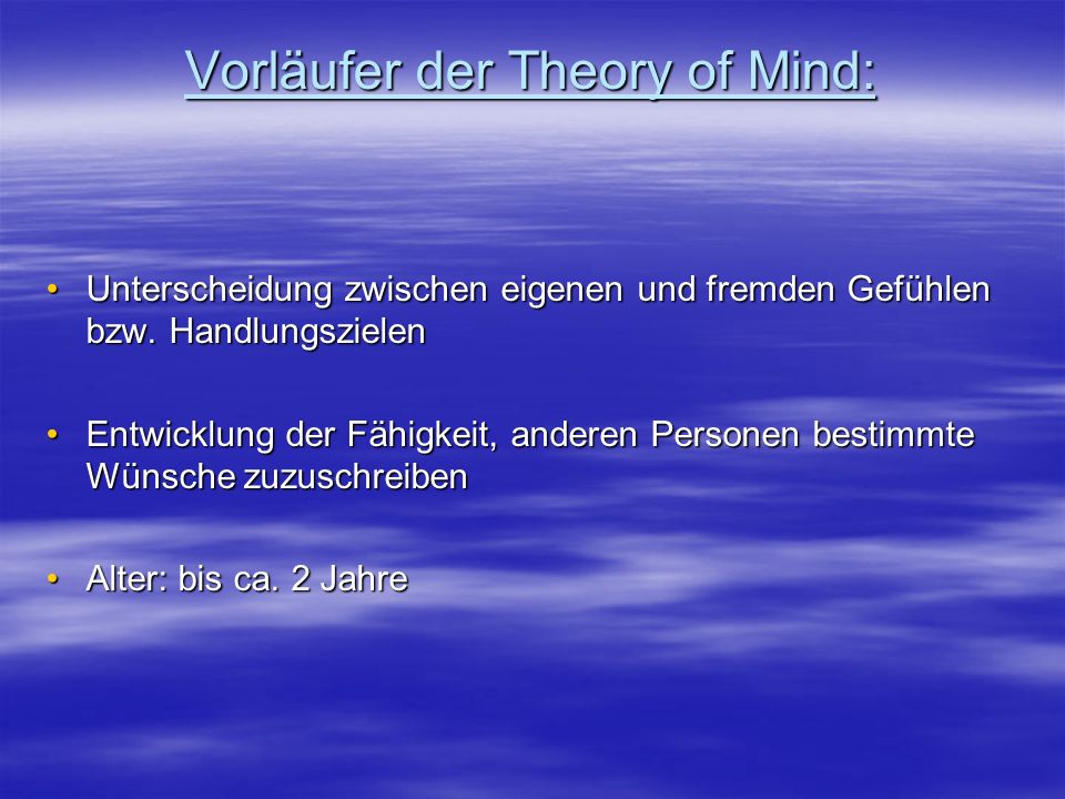 Vorläufer der Theory of Mind: