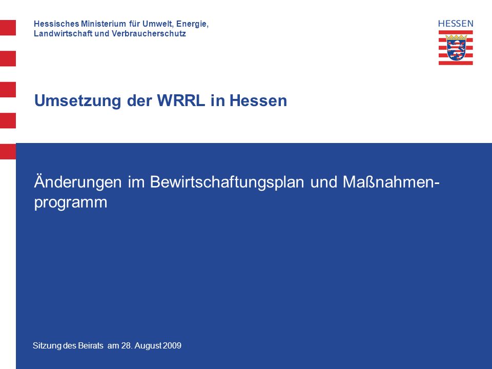 Umsetzung der WRRL in Hessen