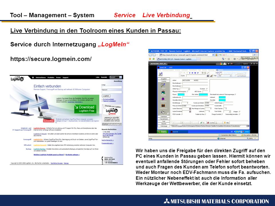 Tool – Management – System Service Live Verbindung