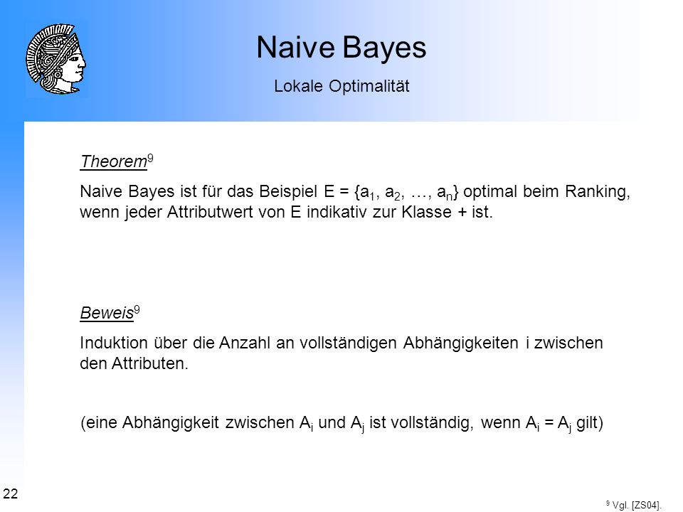 Naive Bayes Lokale Optimalität Theorem9