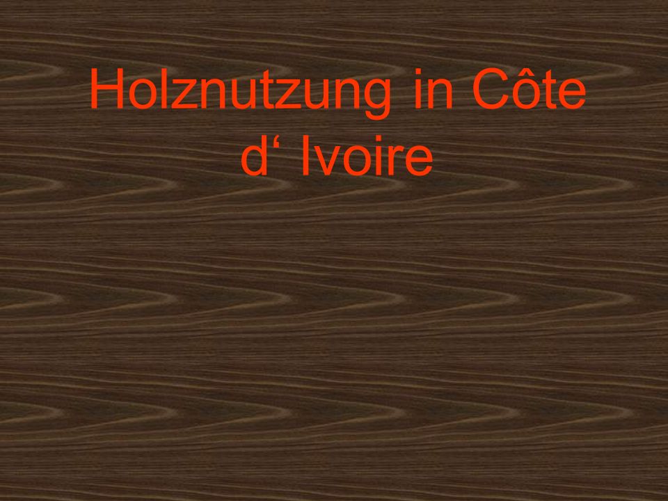 Holznutzung in Côte d‘ Ivoire