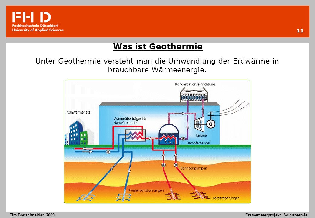 Was ist Geothermie Unter Geothermie versteht man die Umwandlung der Erdwärme in brauchbare Wärmeenergie.