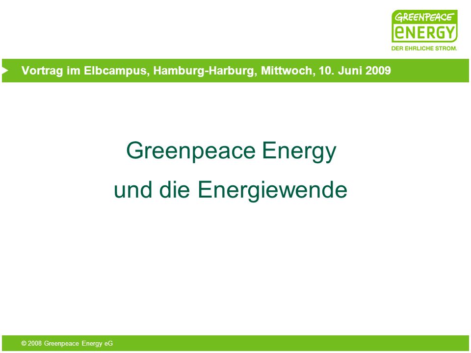 Vortrag im Elbcampus, Hamburg-Harburg, Mittwoch, 10. Juni 2009