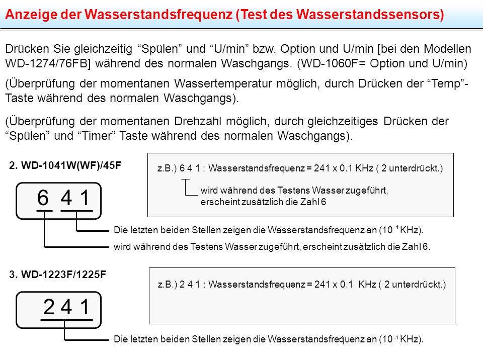 z.B.) : Wasserstandsfrequenz = 241 x 0.1 KHz ( 2 unterdrückt.)