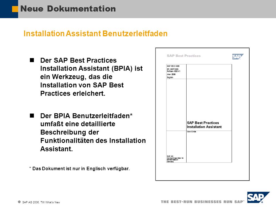 Neue Dokumentation Installation Assistant Benutzerleitfaden