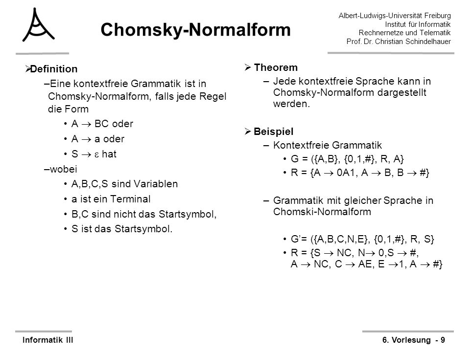 Christian Schindelhauer Wintersemester 2006 07 6 Vorlesung Ppt Herunterladen