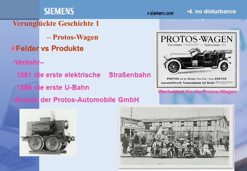 z Verunglückte Geschichte 1 – Protos-Wagen Felder vs Produkte Verkehr–