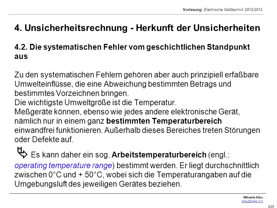 4. Unsicherheitsrechnung - Herkunft der Unsicherheiten 4. 2