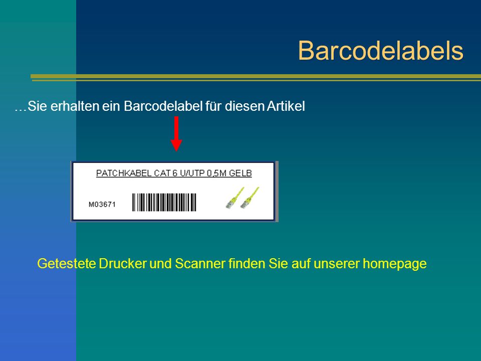 Barcodelabels …Sie erhalten ein Barcodelabel für diesen Artikel