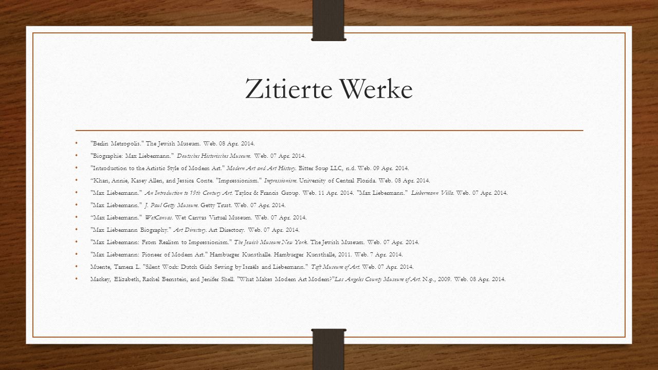 Zitierte Werke Berlin Metropolis. The Jewish Museum. Web. 08 Apr