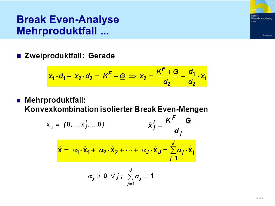 Break Even-Analyse Mehrproduktfall ...