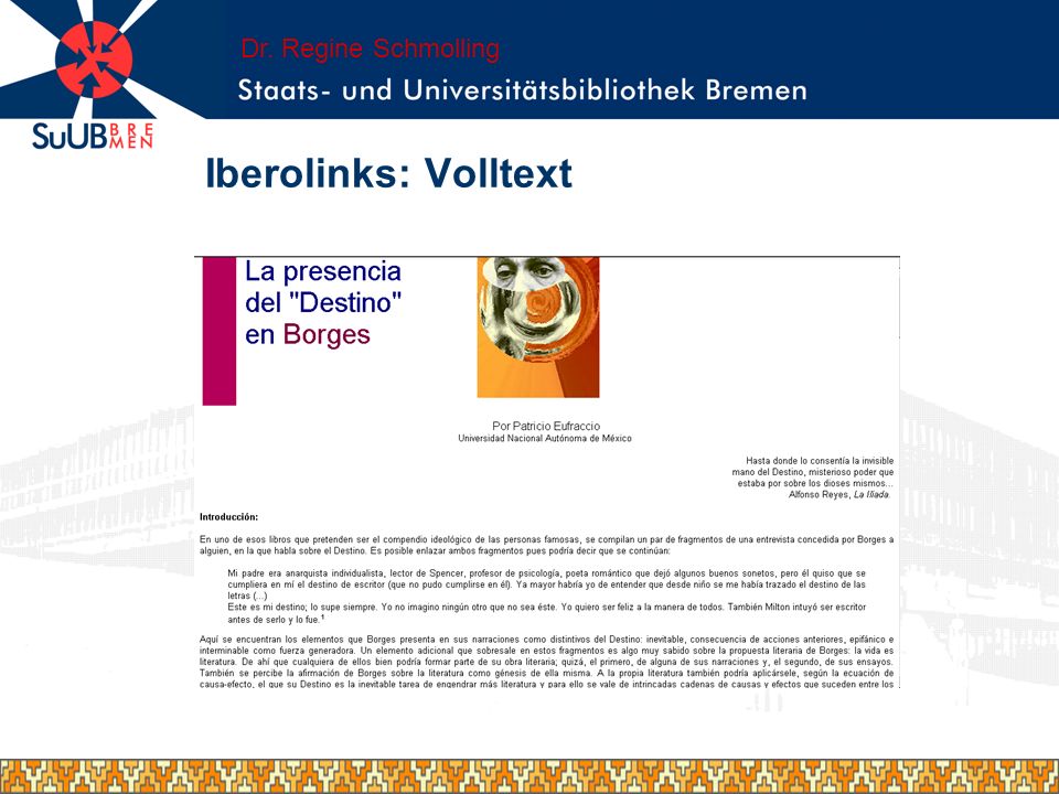 Dr. Regine Schmolling Iberolinks: Volltext