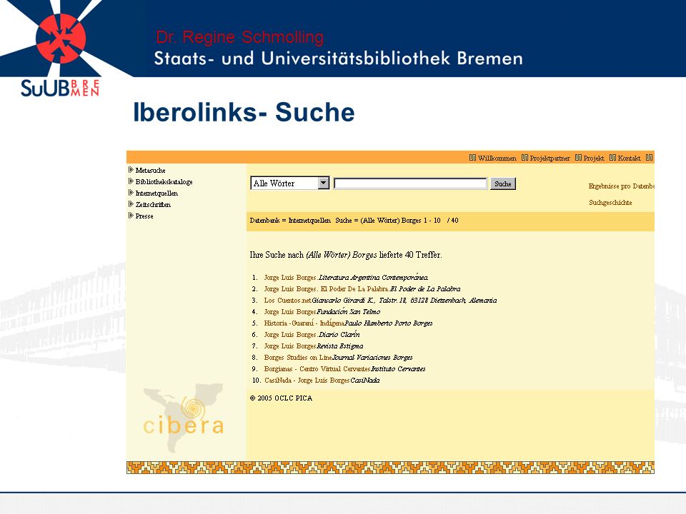 Dr. Regine Schmolling Iberolinks- Suche