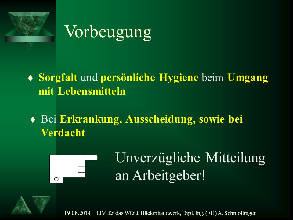 LIV für das Württ. Bäckerhandwerk, Dipl. Ing. (FH) A. Schmollinger