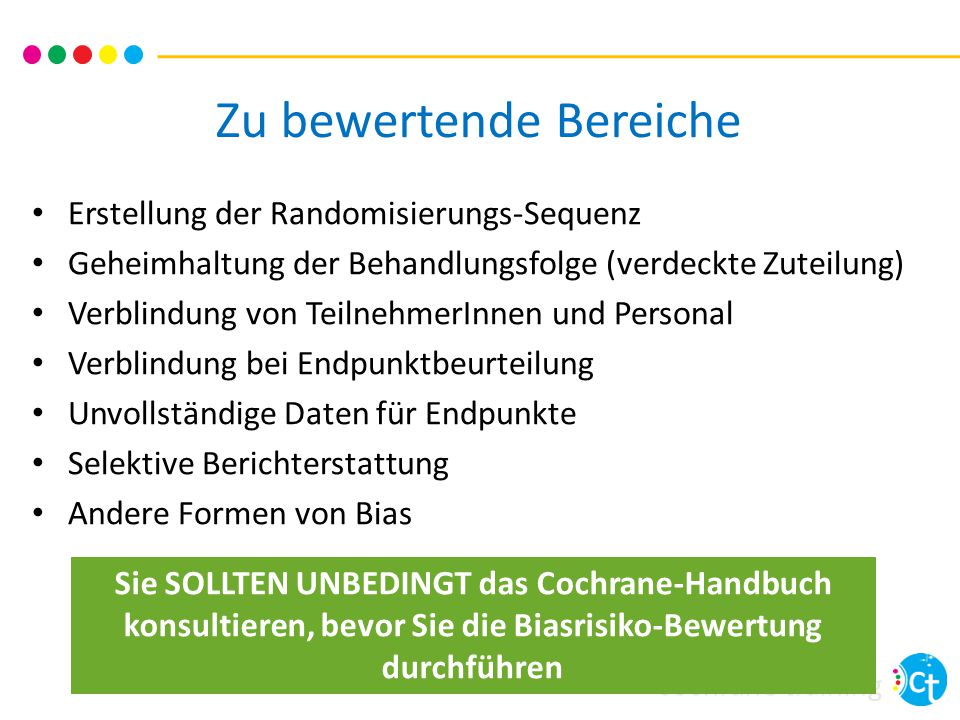 Zu bewertende Bereiche