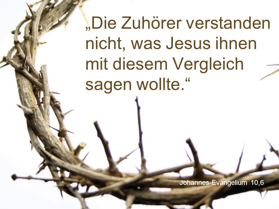„Die Zuhörer verstanden nicht, was Jesus ihnen mit diesem Vergleich sagen wollte.