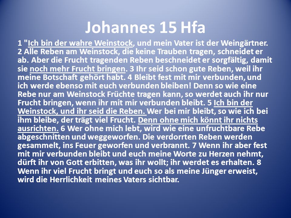 Johannes 15 Hfa