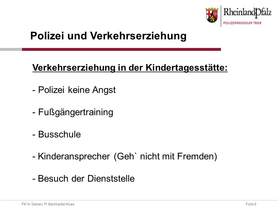 Polizei und Verkehrserziehung