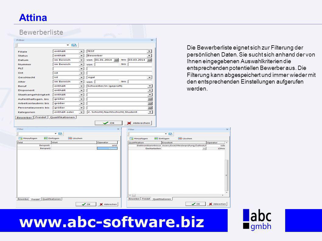 Attina Bewerberliste.