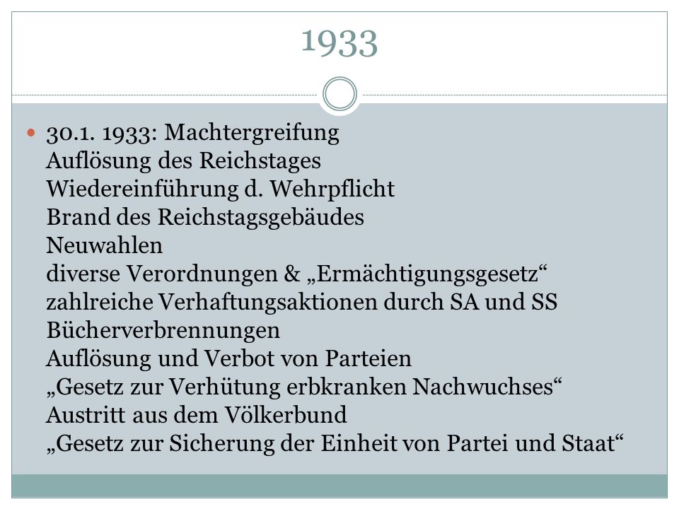 : Machtergreifung Auflösung des Reichstages