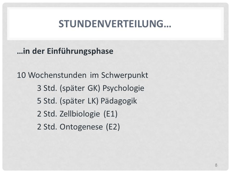 Stundenverteilung…