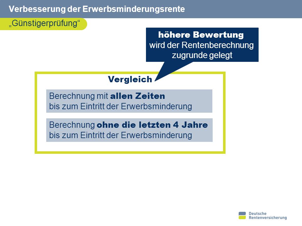 Verbesserung der Erwerbsminderungsrente