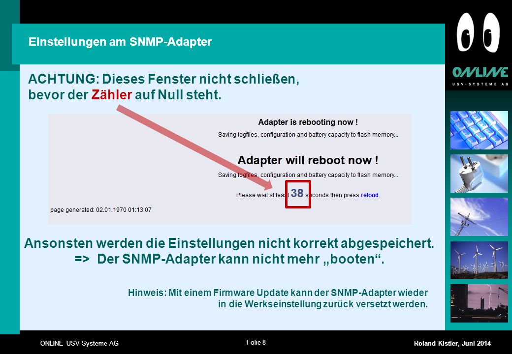 Einstellungen am SNMP-Adapter