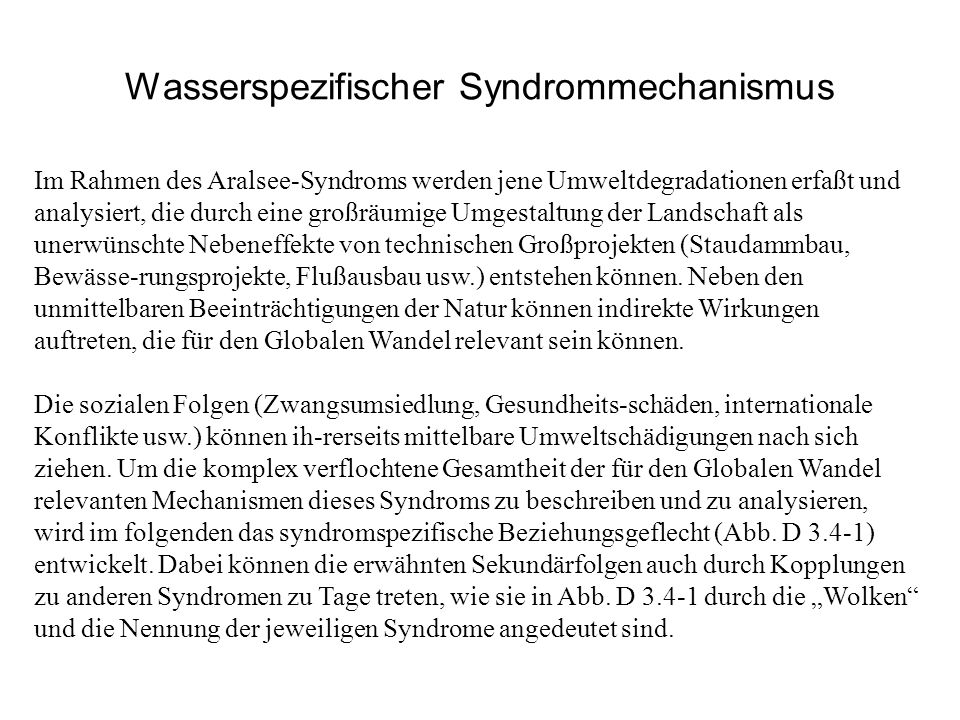 Wasserspezifischer Syndrommechanismus