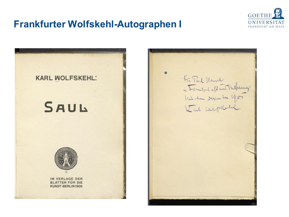 Frankfurter Wolfskehl-Autographen I