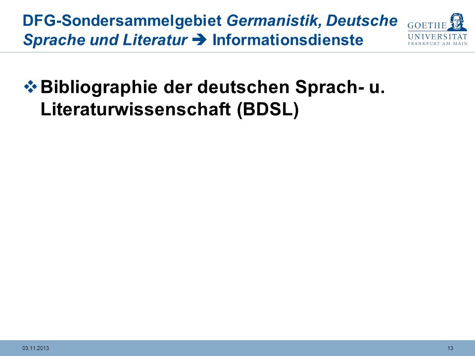 Bibliographie der deutschen Sprach- u. Literaturwissenschaft (BDSL)