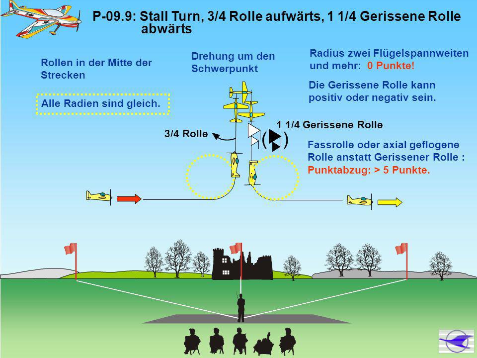 P-09.9: Stall Turn, 3/4 Rolle aufwärts, 1 1/4 Gerissene Rolle abwärts