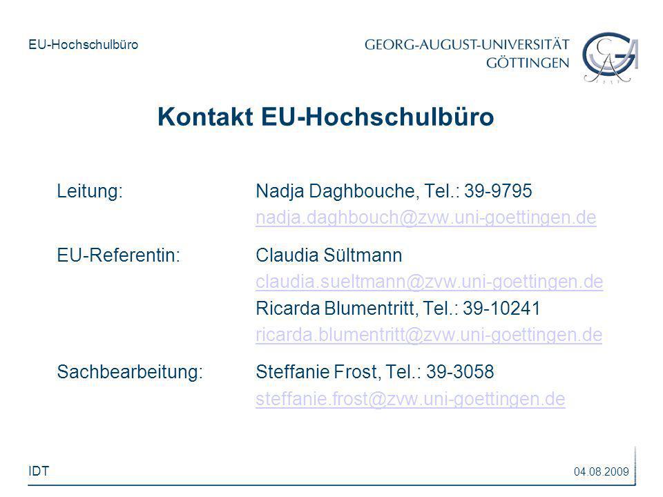 Kontakt EU-Hochschulbüro
